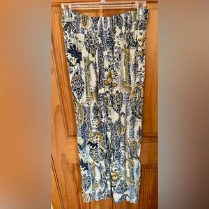 Maurices Blue and Gold Paisley Maxi Skirt